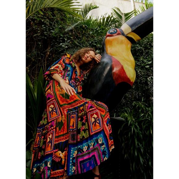 Farm Rio S Patchwork Tapestry Ankle Dress - Picture 6 of 6